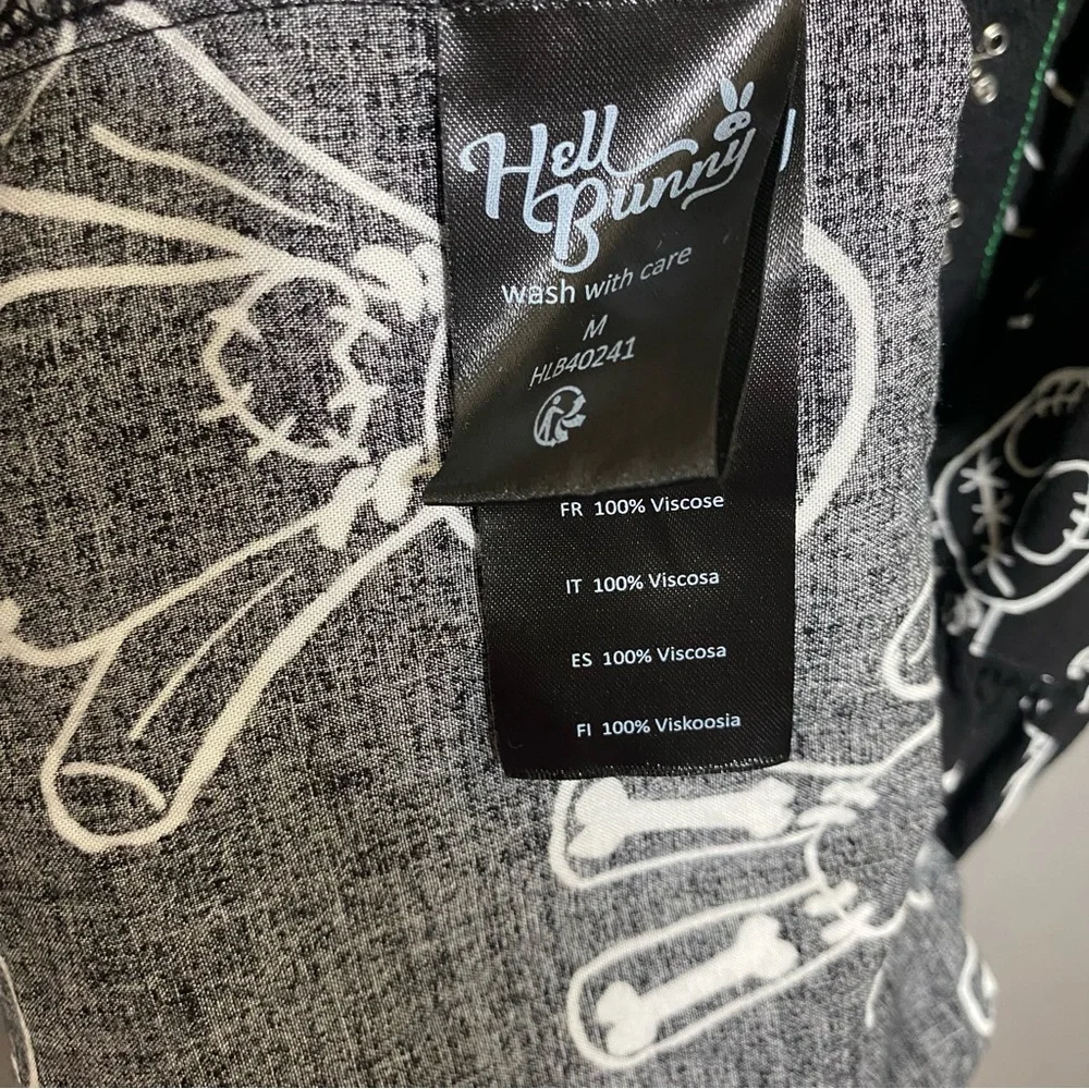 Hell Bunny Voodoo Doll Midi Dress Black and White Women's Dress - Picture 13 of 13